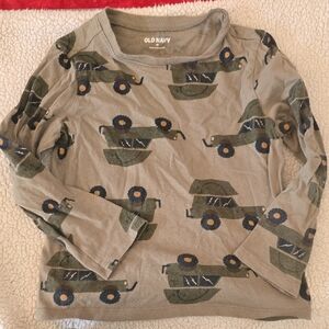 Old Navy Kids' 5t Olive Jeep Long Sleeve Tee